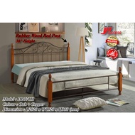 Yi Success Unique Metal Queen Bed Frame / Wooden Post Metal Bed Frame / Queen Metal Bed / Katil Queen Besi /Katil Murah