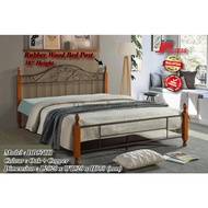 Yi Success Unique Metal Queen Bed Frame / Wooden Post Metal Bed Frame / Queen Metal Bed / Katil Quee
