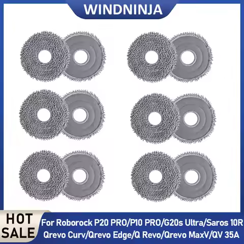 Parts Mop Cloths For Roborock P20 PRO/G20s Ultra/P10/P10 Pro/Qrevo Curv/Qrevo Edge/Q Revo/Qrevo MaxV