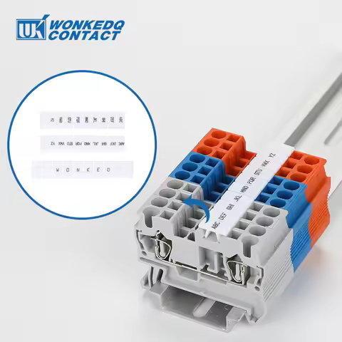 10Pcs ZB6 For UK2.5B UK5N PT4 ST4 UKK/UKKB5 DIKD1.5 Number Blank DIN Rail Terminal Block Accessories