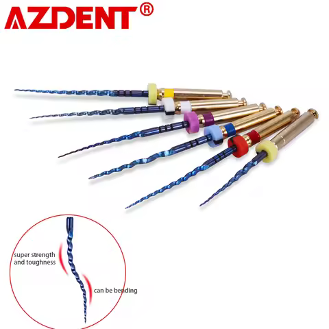 AZDENT 6pcs/Box Dental Heat Activated Canal Root Files SX-F3 25mm Dentist Tools Can Bend for Prepari