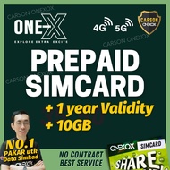 1 Year ONEXOX / BeONE Prepaid SIM Card, No Topup Needed, Celcom Digi Network, , Free 10GB Data + Cre