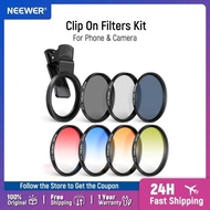 NEEWER ND32 ND Filter Kit for Phone & Camera, CPL,4 Graduated Color Filter, 52-55mm Adapter Ring, Ph