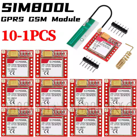 10-1PCS Mini Smallest SIM800L GPRS GSM Module Micro SIM Card Core BOard Quad-band TTL Serial Port fo