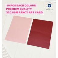 BUNDLE Art Card | Fancy Art Card | 320 gsm Art Paper | Deep Red & Soft Pink | Colour Art Card | Prem