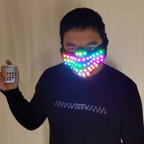 LED RGB Mutilcolor Light Mask Hero Face Guard DJ Mask Party Halloween Birthday LED Colorful Masks fo