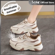 Korean Breathable high cut chunky white rubber shoes for women