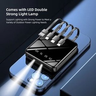 3.7V 10000Mah 快速充電 LED 顯示便攜式迷你內置電纜 C 型和雙 LED 燈移動電源 bynckp 3.7V 10000Mah Fast Charging LED Show Porta