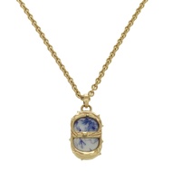 成色極佳 Dior CD Icon logo 金色藍色項鍊配件 0575 [二手] Dior