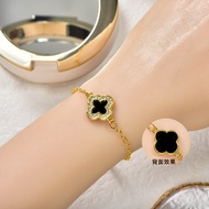 Fast Local ⚡️🇲🇾 Cute Lucky 4 Leaf Clover Charm Bracelet Japan Korea LV B101