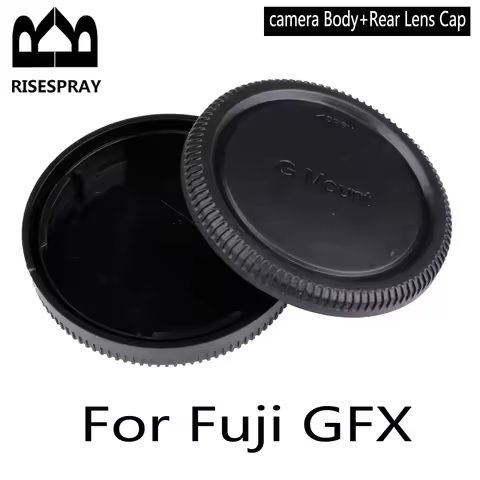 For Fujifilm GFX Mount Lens Rear Cap / Camera Body Cap Plastic Black Lens Cap Cover Set for GFX50R G