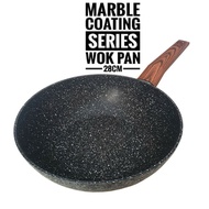 Fry Wok pan Non-Stick Frying pan Yoshikawa Marble Ceramic Wok pan Induction Induction 28cm