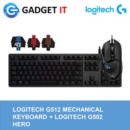 (BUNDLED PACK) LOGITECH G512 MECHANICAL GAMING KEYBOARD + LOGITECH G502 HERO WIRED GAMING MOUSE (COM