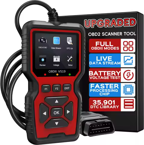 OBD2 Scanner Diagnostic Tool, Check Engine Code Reader with 35901 DTC Lookup, Mode 6 & 8, I/M Readin