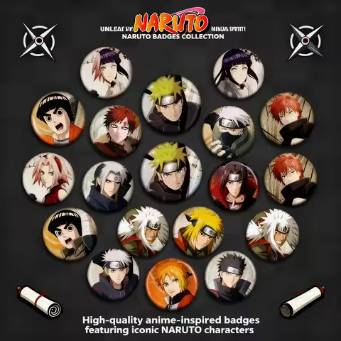Naruto Anime Badge Pin 58mm Naruto Cosplay Accessories Gift Poster Naruto Sasuke Hanging Ornament An