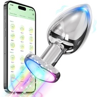 Anal Plug Sex Toys, Vibrating Butt Plug Anal Toy, Heart Light Up Butt Plug with App Couples Remote C