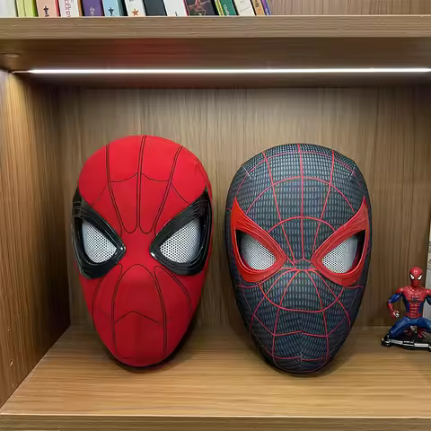 2026 Popular Breathable Spider Man Miles 11 Electronic Mask Moving Glowing LED Eyes Control Cosplay 