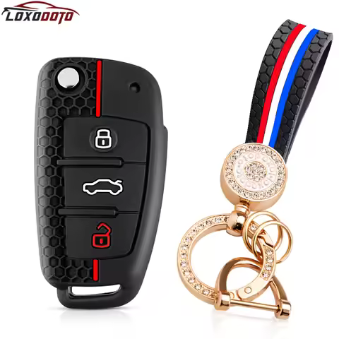Silicone Car Key Case Holder Shell Keychain Key Cover For Audi A6 C6 A3 8v A4 B7 A1 Q2 Q3 Q7 TT A7 A