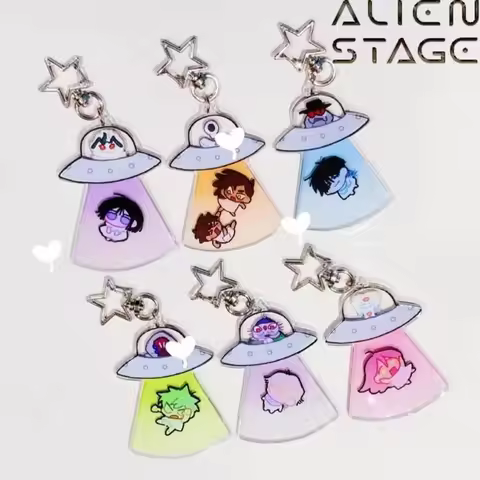 Anime Alien Stage Mizi Sua Till Ivan Hyuna Luka Cosplay Keychain Acrylic Airship Pendant Keyring Key