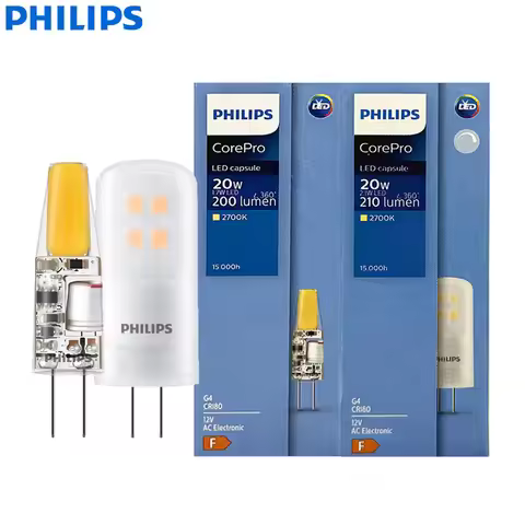 Philips LED Capsule G4 Pin Lamp CorePro 1.7W 2.1W 2700K Warm White AC 12V Decorative Bulb Replace 20