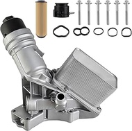 MuHize 11428583895 Engine Oil Cooler Filter Housing Assembly, Upgrade Aluminum Oil Radiator Fit for 