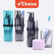 [Shopee Choice] TRAVEL TOILETRY KIT/ 8 IN 1 TRAVEL PACK SET/ TOOTHBRUSH HOLDER CUP SHAMPOO REFILL BOTTLE