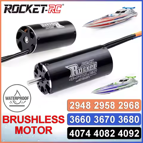 ROCKET-RC 2948 2958 2968 3660 3670 3680 4074 4082 4092 Brushless Motor Waterproof 4 Poles for RC Boa