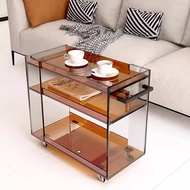 Dining Cart Mobile Coffee Table Silk Flower Living Room Mobile Wheel Antique Style with Cart Side Me