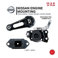 NISSAN Engine Mounting (1set) 11210-1HS0A | 11360-1HC0D | 11220-1HA0B Applicable for Almera N17L