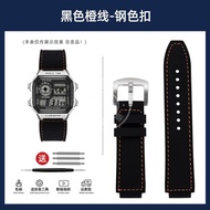 Suitable for Casio Small Square Ae1200wh/1300/1000/1500W-218h Restoration Silicone Watch Strap