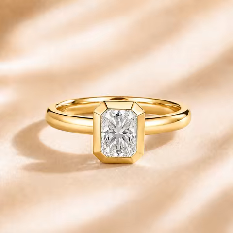Custom Lab Grown Diamond Ring 9K 14K Gold 0.5ct to 3ct VVS Clarity D Color Engagement Wedding Promis