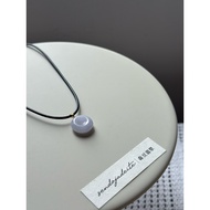 【森豆翡翠】18k金扣紫翡翠平安扣吊坠项链 750 Gold Purple Jadeite PingAnKou Pendant Necklace