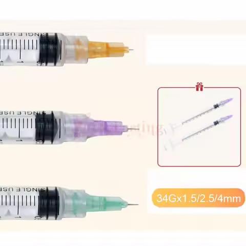 50pcs/lot 34G 4mm 1.5mm 2.5mm 8mm Disposable Pricking Needle Cosmetic Tattoo Needle Syringe Small Te