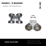IRON MASTERS Stainless Steel 304 Heavy Duty Hanging Sliding Door Grill Gate Bearing Roller (Double - Double Bearing)