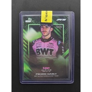 Card 2025 Topps F1 Lights Out Drivers Pierre Gasly Green Numbered Parallel /75
