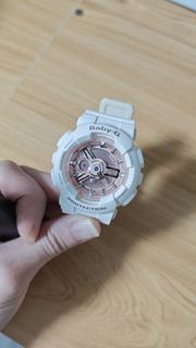 Baby-G 玫瑰金錶面 白色手錶 G shock