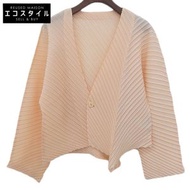 三宅一生 (Issey Miyake) 女士粉米色隨機褶皺滌綸外套（尺碼 2，IM31FO651，2013 春夏款），成色極佳