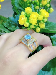 Nhẫn Nam UHA Mạ Vàng 18K nhẫn Phong Thủy Đính Đá - N648TCK-175