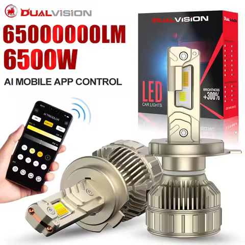 Dualvision H7 LED Headlight AI Bluetooth APP Control Color H4 LED H8 H9 H11 9005 HB3 9006 HB4 H1 Aut