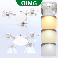OIMG 2 in 1 LED Fan Pendant Light with Remote Control, Adjustable Wind Speed and Light, Warm Light/w