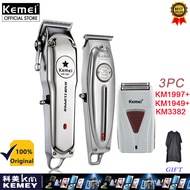 Kemei All Metal Professional Electric hair clipper ปัตตาเลี่ยนตัดผมแบบชาร์จไฟได้ชุดเครื่องตัดผม km19