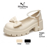 Thick Sole Leather High Heels Sweet Cute Lolita Casual Thick Sole Leather High Heels Sweet Cute Loli