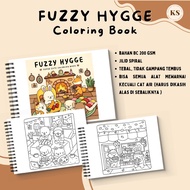 FUZZY HYGGE Coloring Book For Adults And Kids Cozy Healing Thick Coloring Book For Children, Teenage