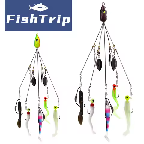 FishTrip Alabama Umbrella Rig Fishing Lure for Fishing Trolling