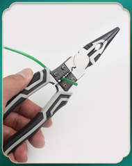 【จัดส่งฟรี】คีมอเนกประสงค์ คีมปอกสายไฟ คีมตัดสายไฟ คีมมัลติฟังก์ชั่น 9 In 1 Hand Tool Crimping Tool Sharp-nosed Peeling Pliers Electrician Special Tool Multi-function Wire Stripper Cutter Pliers