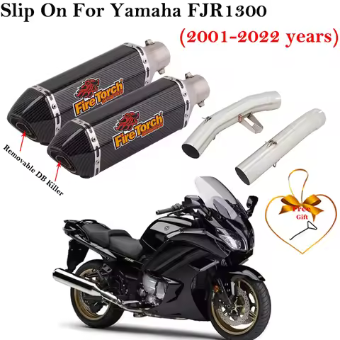 Slip On For Yamaha FJR 1300 FJR1300 2001 - 2022 Motorcycle Exhaust Escape Systems Muffler With Doubl