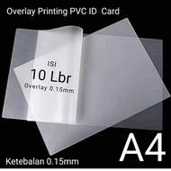 0.76mm PVC ID card PVC Lapisan tengah Overlay Penebal ukuran A4 inkjet PVC iD Card isi 5 sheet (50