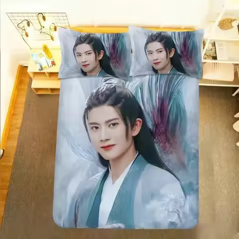 Ren Jialun HD Poster Pillowcase+ Duvet Cover Single Dormitory Student 2PC Knit Allen Lifestyle Photo