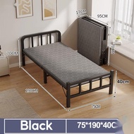 【hj3】 Metal 100/120CM Black/White Foldable Portable Bedroom Folding Single Heavy Duty Bed Frame