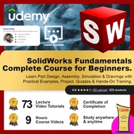 [Video Course] SolidWorks Fundamentals: A Complete Course for Beginners ( 73 Lectures,  9 hours+ Vid